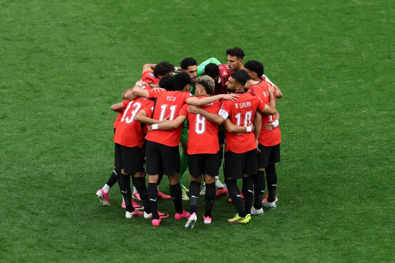 لاعبو منتخب مصر قبل مواجهة نيوزيلندا ضمن المجموعة السابعة بكأس العالم 2026 (غيتي)