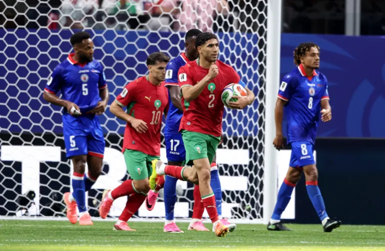 منتخب المغرب تأهل بعد الفوز على هايتي (رويترز)