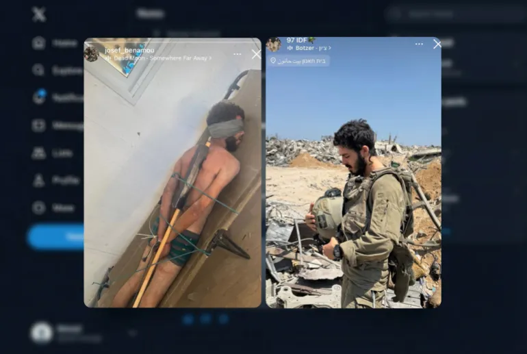 صدمة واسعة بعد نشر جندي إسرائيلي صورة مهينة لأسير فلسطيني من غزة