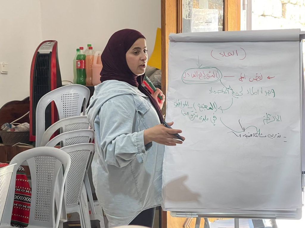 جمعية المرأة العاملة تنفذ تدريباً لتعزيز المواطنة وبناء المبادرات لعضوات مجلس الظل في ترقوميا